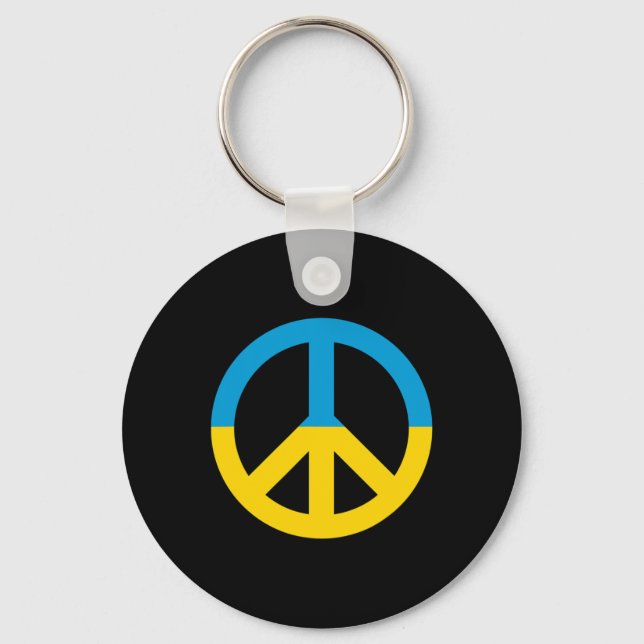 Chaveiro Símbolo de Paz da Bandeira da Ucrânia (Frente)