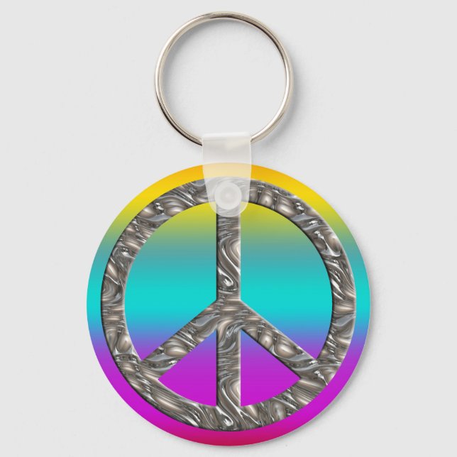 Chaveiro Símbolo de PAZ - PRATA (Frente)