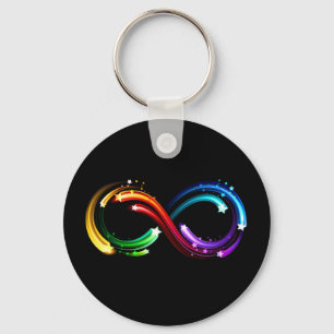 Chaveiro Símbolo do infinito de cometas arco-íris