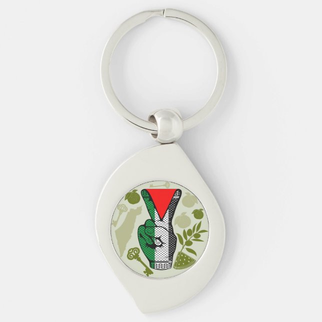Chaveiro Símbolo do Triângulo Vermelho da Resistência com S (Frente)