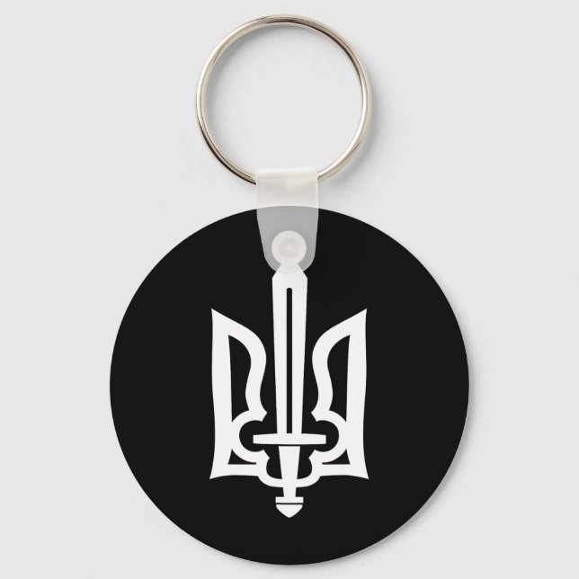 Chaveiro Símbolo do Tridente Ucraniano - Brasão da Ucrânia  (Frente)