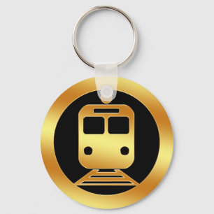 Chaveiro Símbolo Dourado do comboio do metro