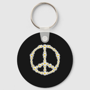 Chaveiro Símbolo Hippie Flores Logotipo Anti-Guerra Disies