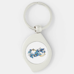 Chaveiro Símbolo Infinito de Borboletas Azuis Morpho