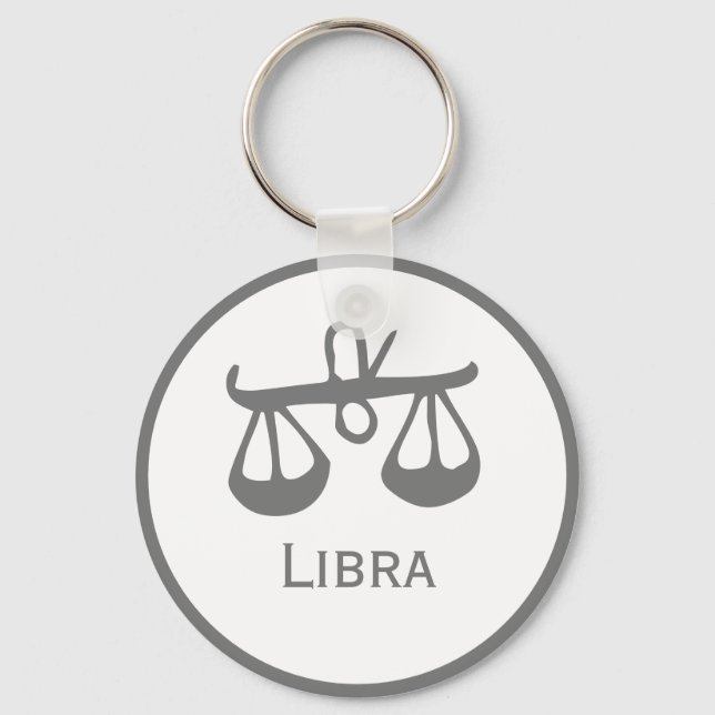 Chaveiro Símbolo Libra do Design Zodiac (Frente)