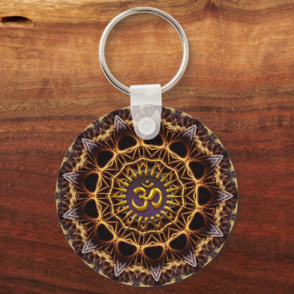 Chaveiro Símbolo MF de Ouro Fractal Weave