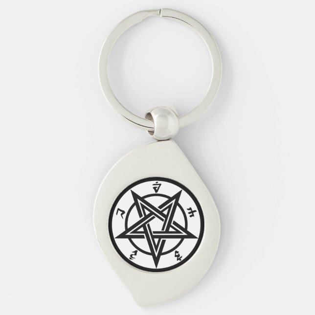 Chaveiro Símbolo pentagrama clássico (Frente)