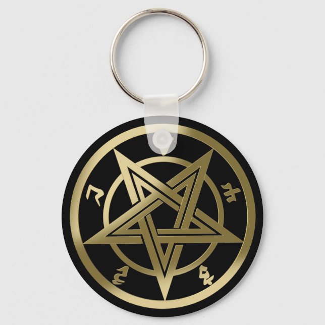 Chaveiro Símbolo pentagrama clássico (Frente)