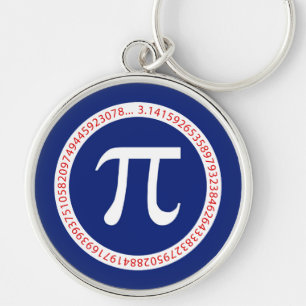 Chaveiro Símbolo Pi em Círculo no Marinho Azul