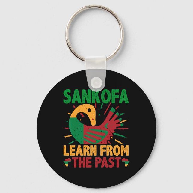 Chaveiro Símbolo Sankofa e Adinkra Gana para a História Neg (Frente)