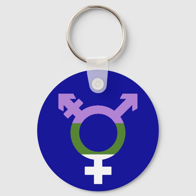 Chaveiro Símbolo Trans do Sinalizador do Genderqueer (Frente)