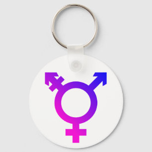 Chaveiro Símbolo Trans* rosa/azul