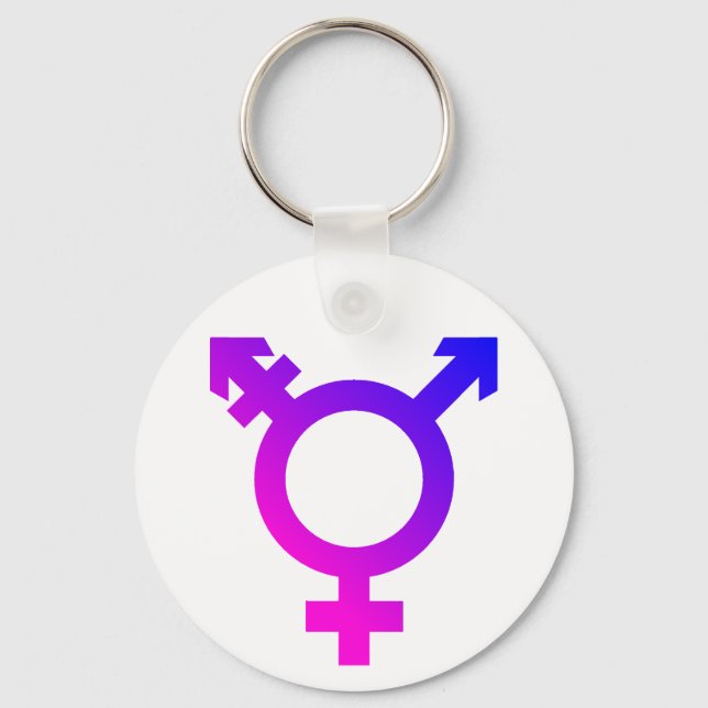 Chaveiro Símbolo Trans* rosa/azul (Frente)