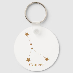 Chaveiro Símbolo Zodiac Moderno - Cancer Dourado   Água Ele