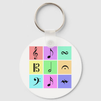 Chaveiro símbolos de música pastel