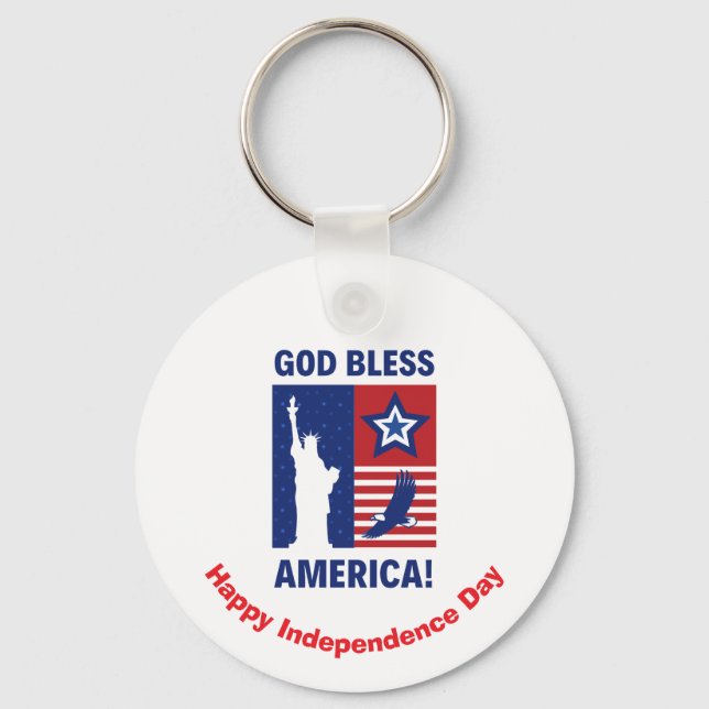 Chaveiro Símbolos Patrióticos da "América Deus abençoe" Per (Frente)