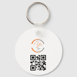 Chaveiro Simple Logo QR Code Business White