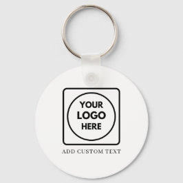 Chaveiro Simple Logo Text White Business Promo Keychains