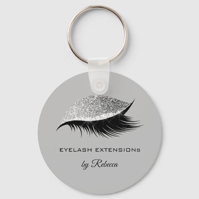 Chaveiro Simple Silver Eyelash Glitter Sparkle Beauty (Frente)