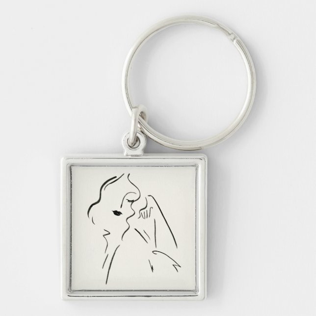 Chaveiro Simple Study - Desenho de uma Senhora (Frente)