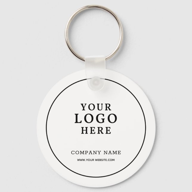 Chaveiro Simple White Business Logo Qr Code Promotional   (Frente)