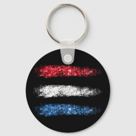 Chaveiro *~* Simples Abstrato do Pincel da Bandeira America