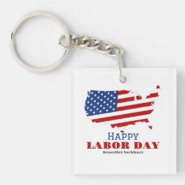 Chaveiro Simples Dia do Trabalho Elegante com bandeira dos