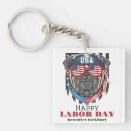 Chaveiro Simples Dia do Trabalho Elegante com bandeira T-Sh