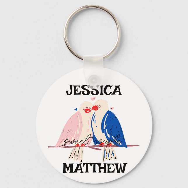 Chaveiro simples e elegante namorados, doce para casal (Frente)