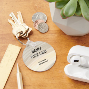 Chaveiro simples e mínimo adicione seu nome de logotipo aqu