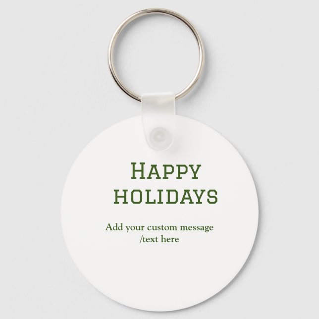 Chaveiro Simples feriados verdes e felizes no Natal (Frente)