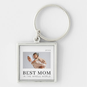 Chaveiro Simples Foto da Melhor Mãe Personalizada Moderna