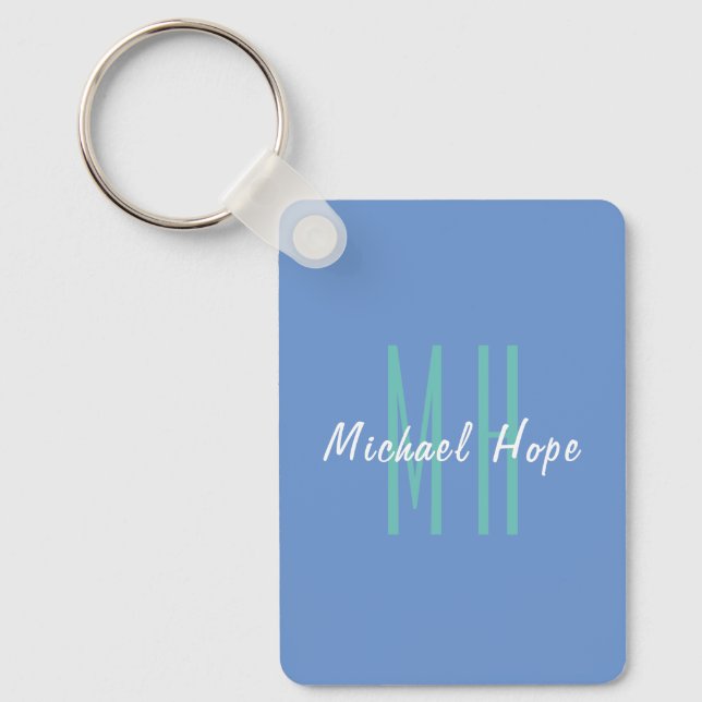 Chaveiro Simples Iniciais de Monograma Moderno (Frente)