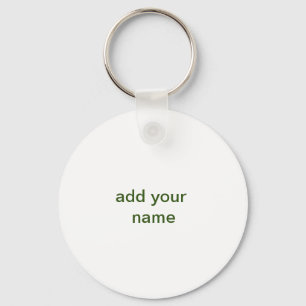 Chaveiro Simples minimalista verde adicione seu texto nome