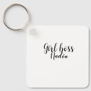 Chaveiro simples textos de imagem minimalista garota chefe 