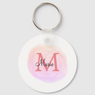 Chaveiro simples textura de aquarela rosa adicionar o texto