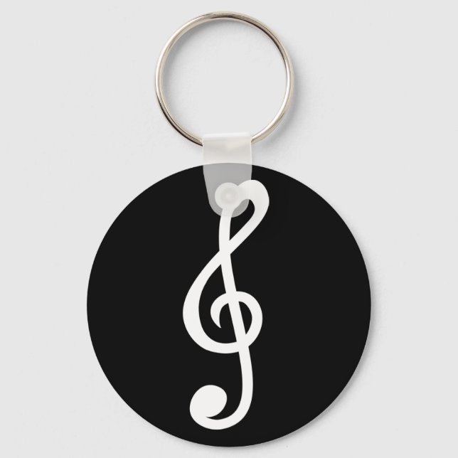 Chaveiro Simples Tremor Clef Musical Notes Símbolo Minimali (Frente)