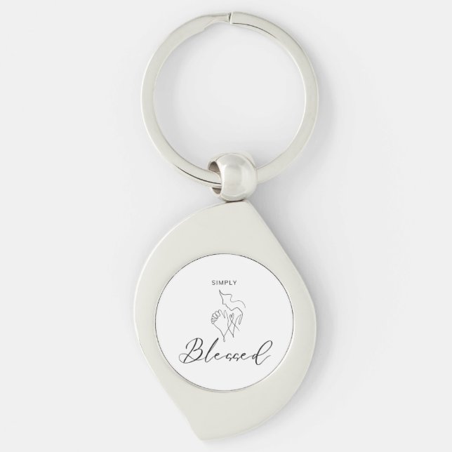 Chaveiro Simplesmente Abençoado Desenho de Linha Minimalist (Frente)