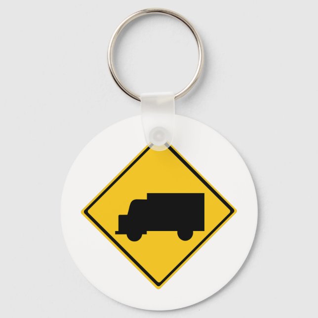 Chaveiro Sinal de aviso de caminhão rodoviário (Frente)