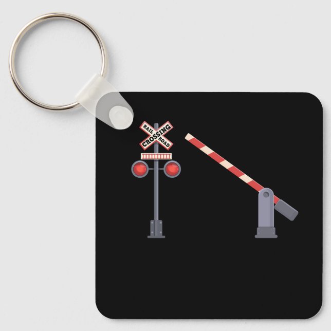 Chaveiro Sinal de Barreira de Passagem de Caminho de Ferro  (Frente)