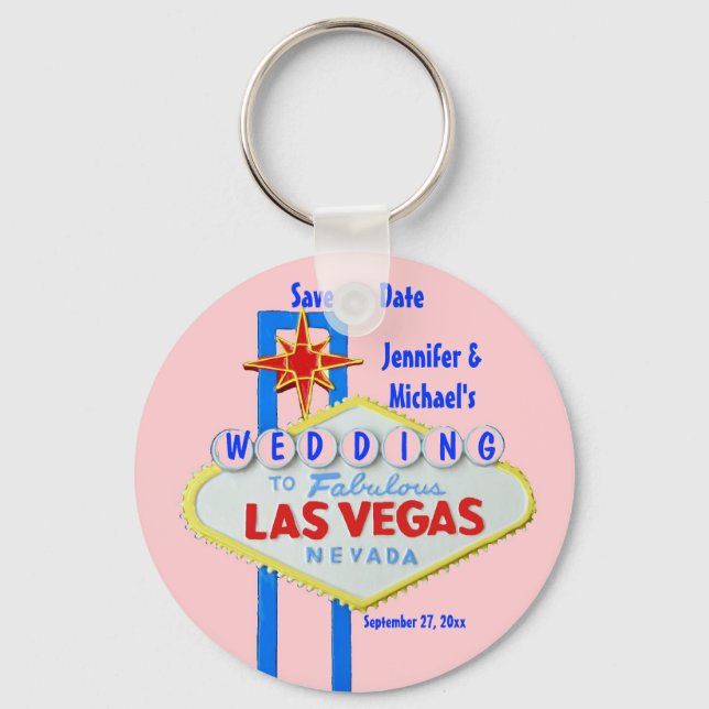Chaveiro Sinal de Casamento Personalizado em Las Vegas (Frente)