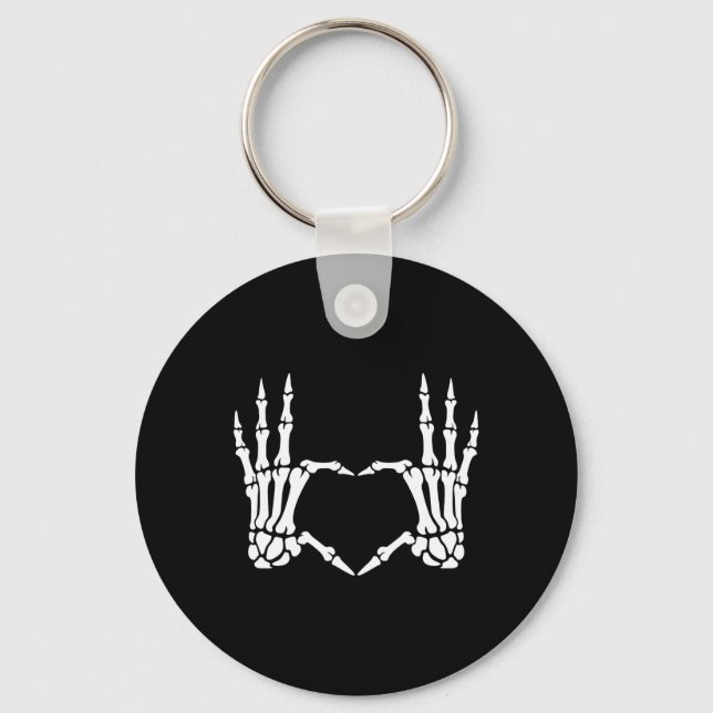 Chaveiro Sinal de Coração das Mãos Retro Halloween Figurume (Frente)