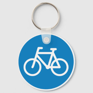 Chaveiro Sinal de Faixa de Bicicleta Azul Símbolo de Estrad