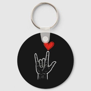 Chaveiro Sinal de Mão de Amor Asl Coração Dia dos Namorados
