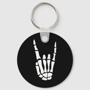 Chaveiro Sinal de mão Rock on Skeleton - Halloween minimali