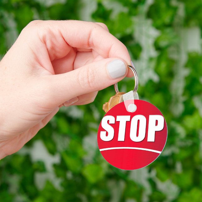 Chaveiro Sinal de Parada Vermelho Negrito (Criador carregado)