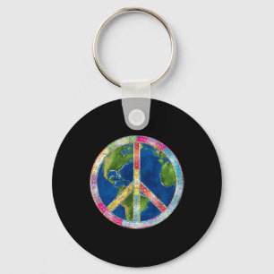 Chaveiro Sinal de Paz da Liberdade Retro Hippie 60 70 Sem P