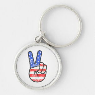 Chaveiro Sinal de Paz de Bandeira Americana T-Shirt Quarto