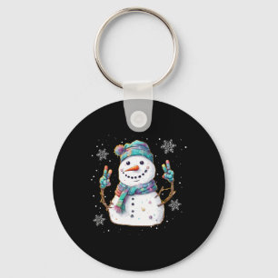 Chaveiro Sinal de Paz do Boneco de Neve Natal Neve Gelo Inv