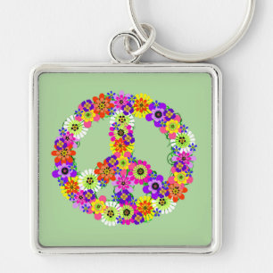 Chaveiro Sinal de Paz Floral